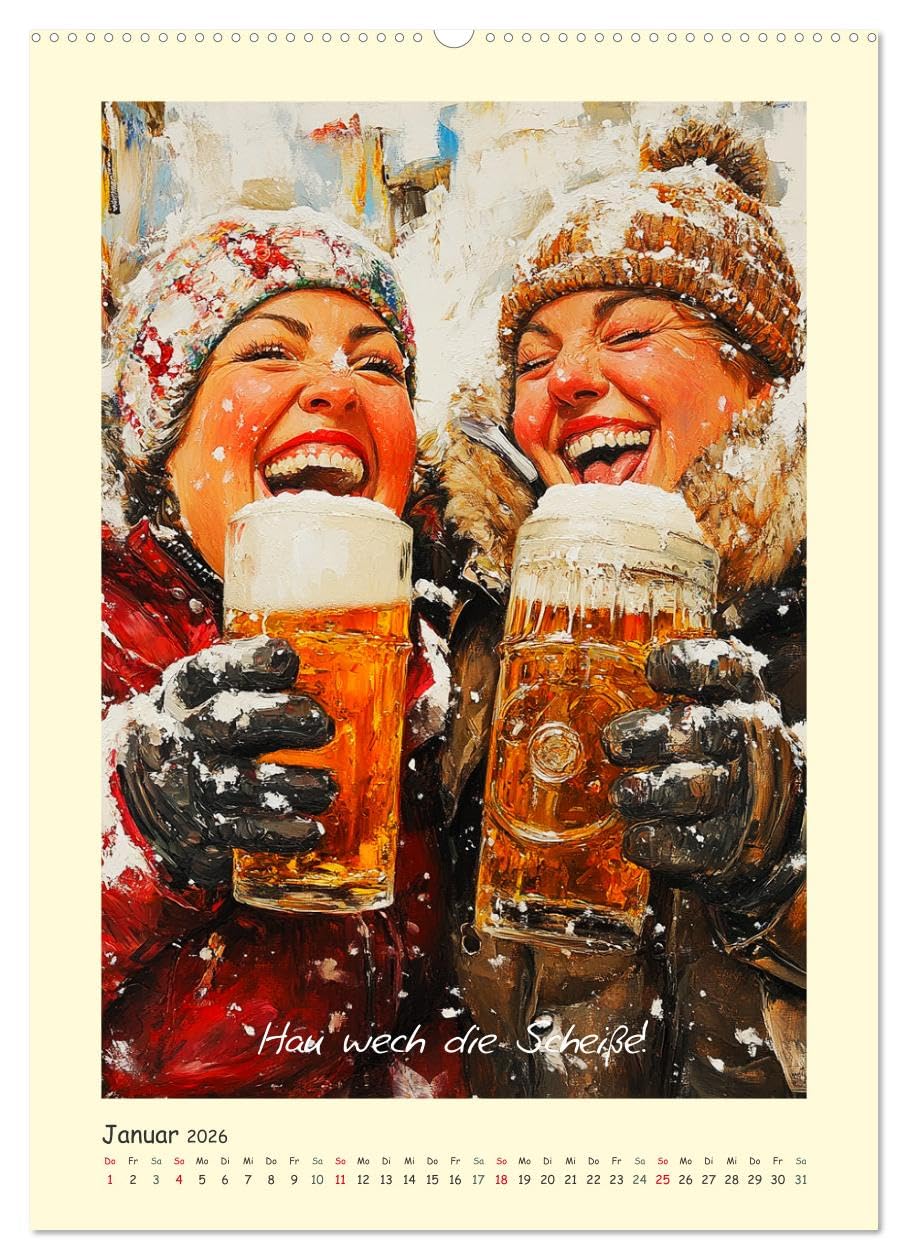 Bier, Bäuche, Sprüche. Spaß mit Hopfen und Malz (hochwertiger Premium Wandkalender 2026 DIN A2 hoch), Kunstdruck in Hochglanz: Ein humorvoller ... rund ums Bier (CALVENDO Hobbys)