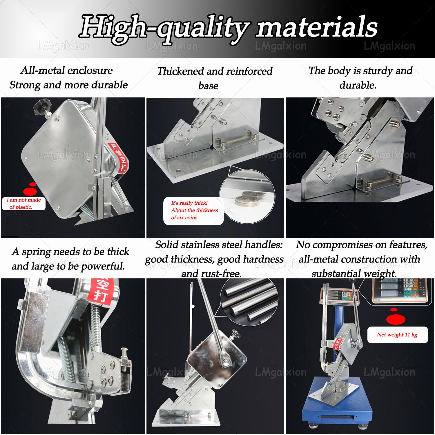 Genérico Máquina Manual de Sellado de Bolsas con Pinza en Forma de U para envasado de Alimentos y carnicerías, construcción Duradera Totalmente metálica.