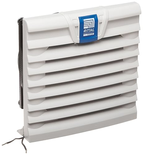 Rittal 3237110 Ventilador de filtro TopTherm gris claro, 4-3964 pulgadas de ancho x 4-3964 pulgadas de alto x 2-516 pulgadas de profundidad, 15 CFM,