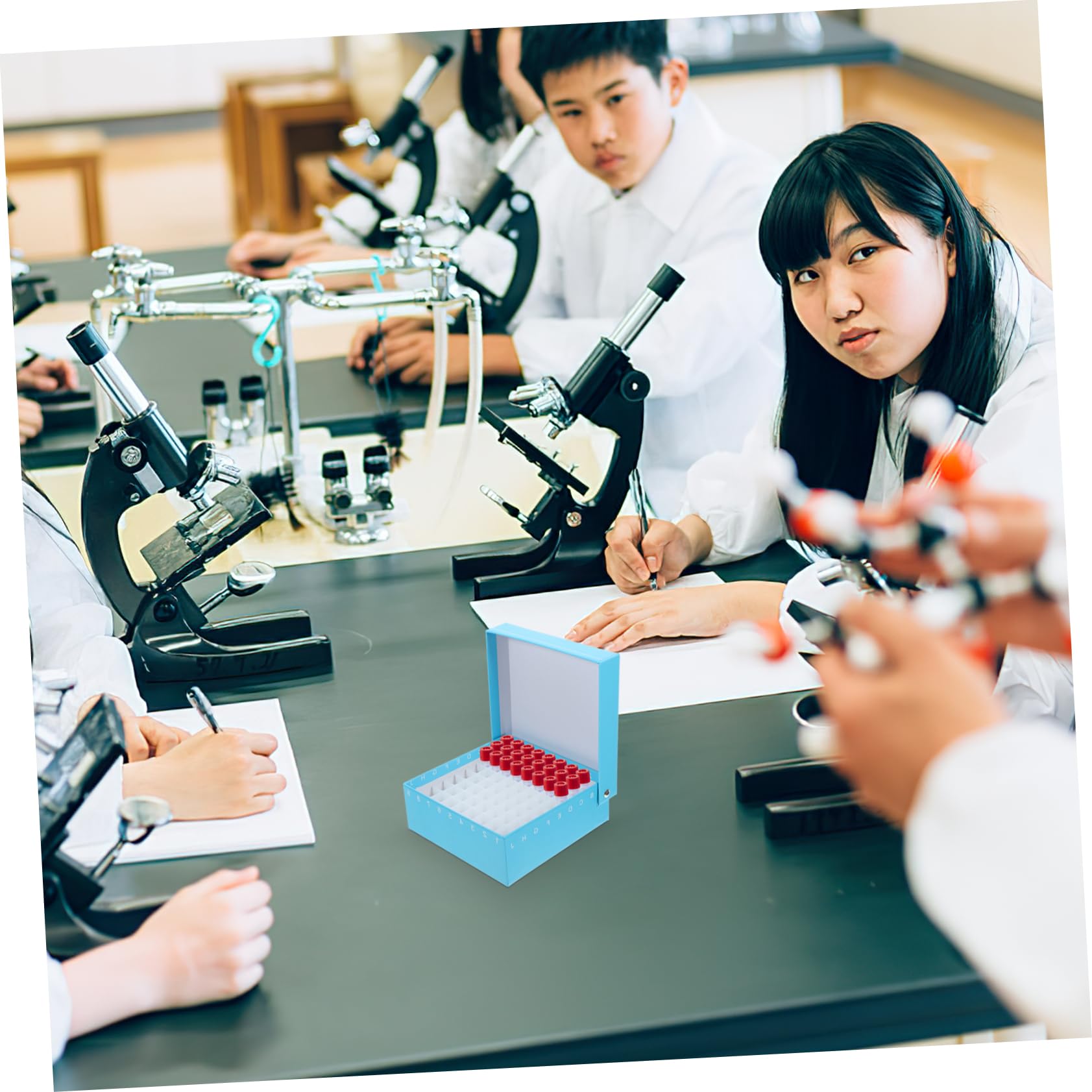 SOLUSTRE 5pezzi Contenitorper Microcentrifuga Con Supporto Per Tubetti Criogenici Scatola Di Stoccaggio Per Congelatore Scomparti Design Pratico Per Laboratori e Esperimenti