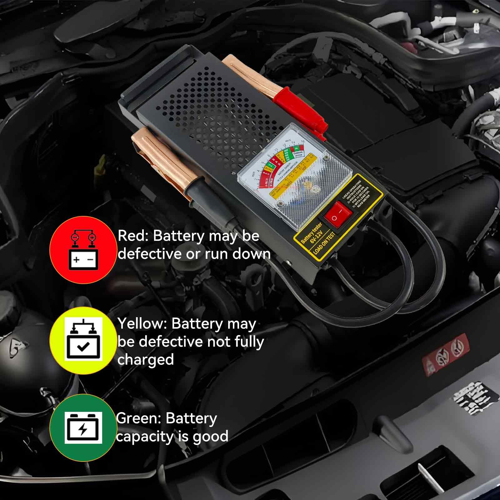 AeKeatDa Battery Load Tester, Car Battery Tester and Voltage Tester, Automotive Battery Load Checker 12V 100A / 6V 50A
