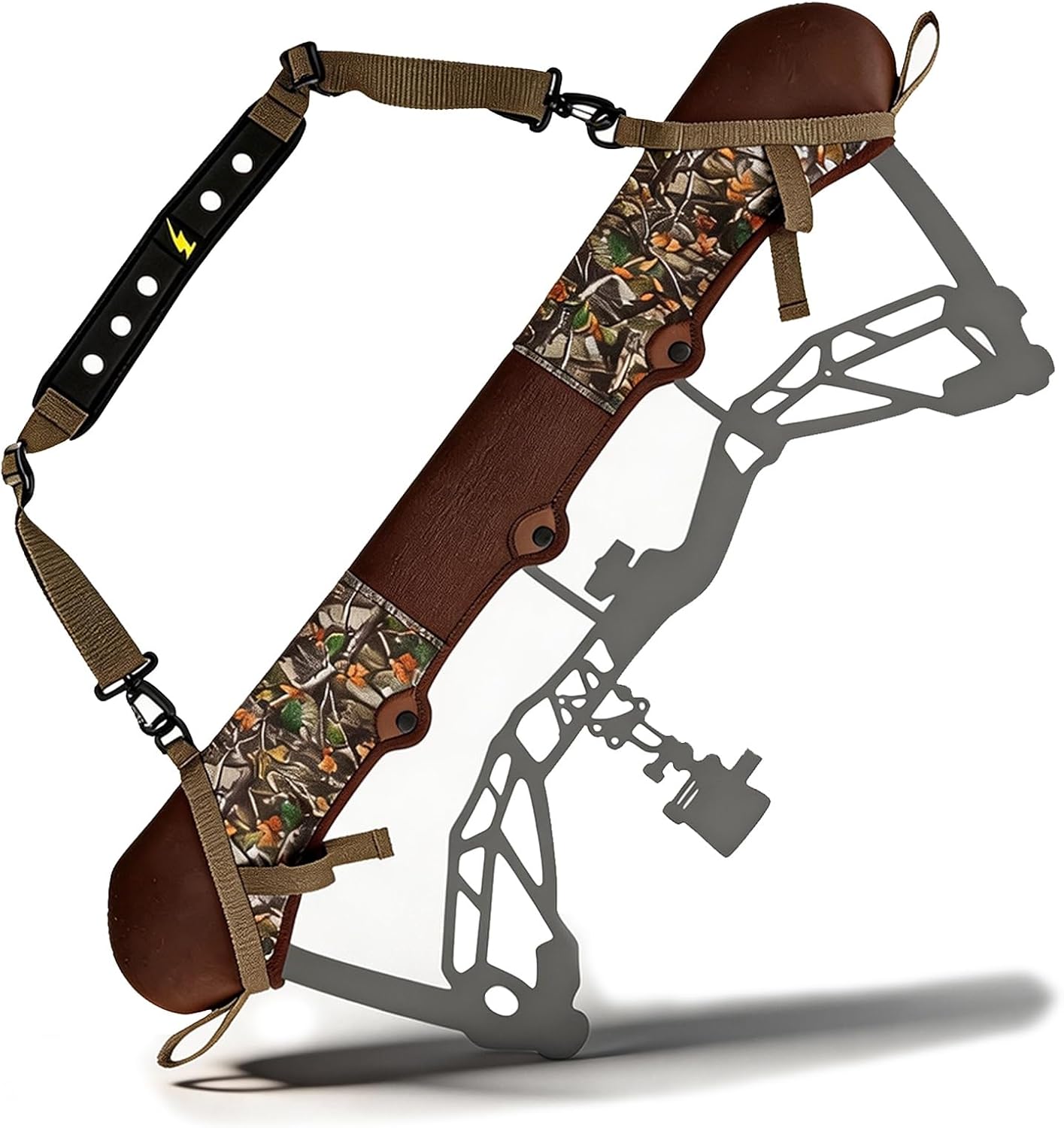 Compound Bow Sling, Neoprene Shoulder Strap for Hunting, Adjustable & Detachable, Comfortable for Bows Up to 36 Inches