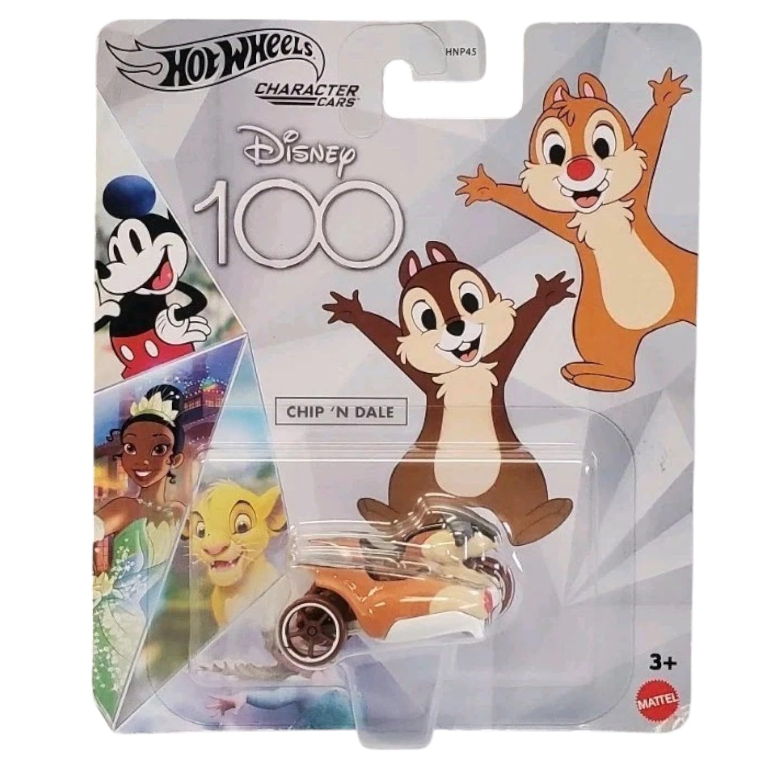 Hot Wheels Disney - Coche de 100 personajes, Chip 'n Dale, coleccionable, a partir de 3 años, HNP68