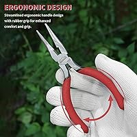 Vista 5 de Alicates de punta de aguja, 5 pulgadas, juego de alicates de punta de aguja, 2 unidades, alicates de punta de aguja pequeños, alicates de punta