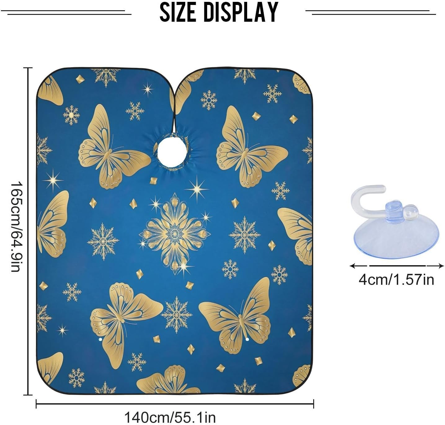 Golden Butterflies Blue Haircut Bib Hair Dye Bib, Protective Cape