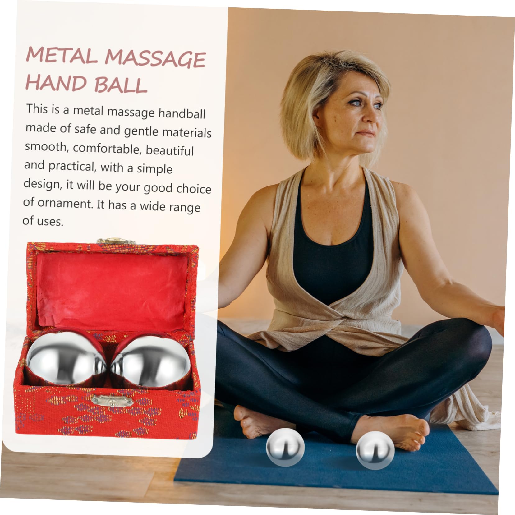 SOLUSTRE Metall Handbälle 50mm Satz Handmassagebälle Zur Muskelentspannung Handrollende Übungsbälle Für Fitness Handtraining Und Stressabbau
