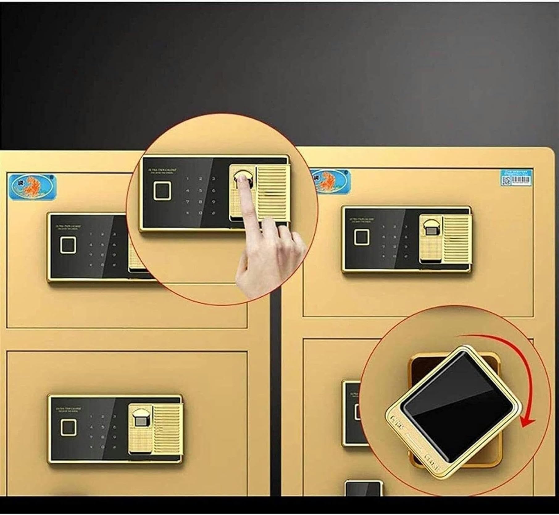 Sejfy, Sejf, Securit Loc Boxe Biometri Szafka Na Odciski Palców Stee Office(Black)