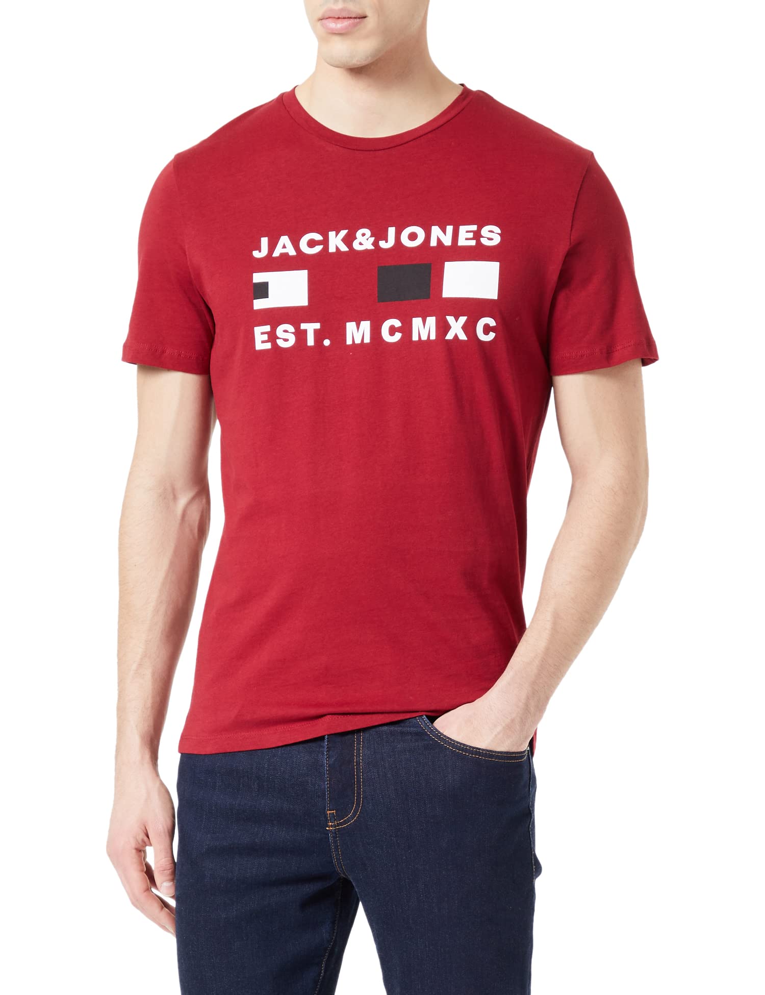 Jack & Jones Jcofreddie tee SS Crew Neck Fst-Camiseta de Manga Corta Hombre