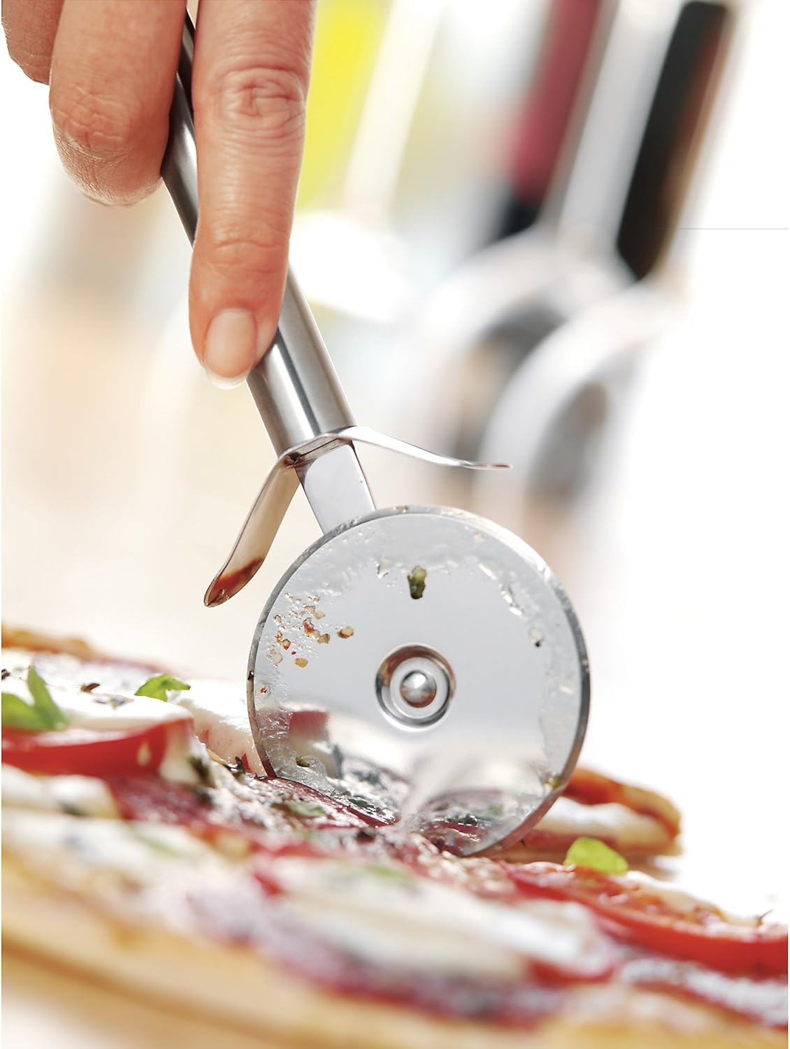 WMF 1871349990 Profi Plus Cromargan Partly Matt Pizza Cutter, Silver, 21 cm