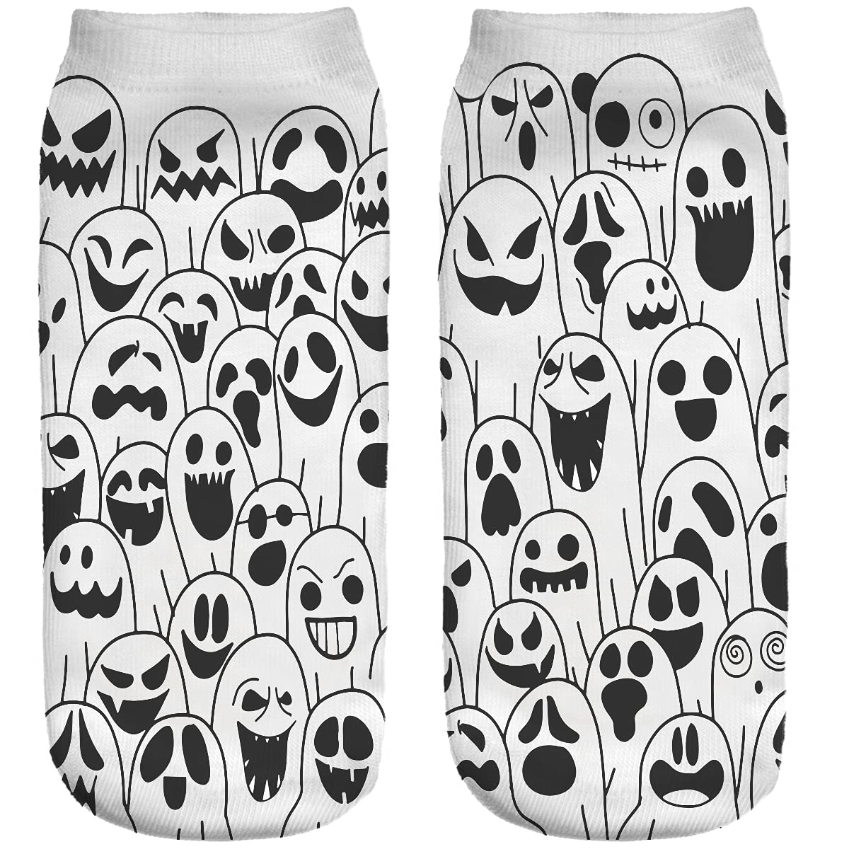 Ferocity Unisex Ghosts Funny Low Ankle Socks Men's Women's Boys Girls 3D Printed [001]