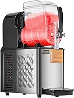 Vista 9 de VEVOR Máquina comercial para granizados, máquina de bebidas congeladas de un solo tanque de 4L, 16 tazas de acero inoxidable para batido
