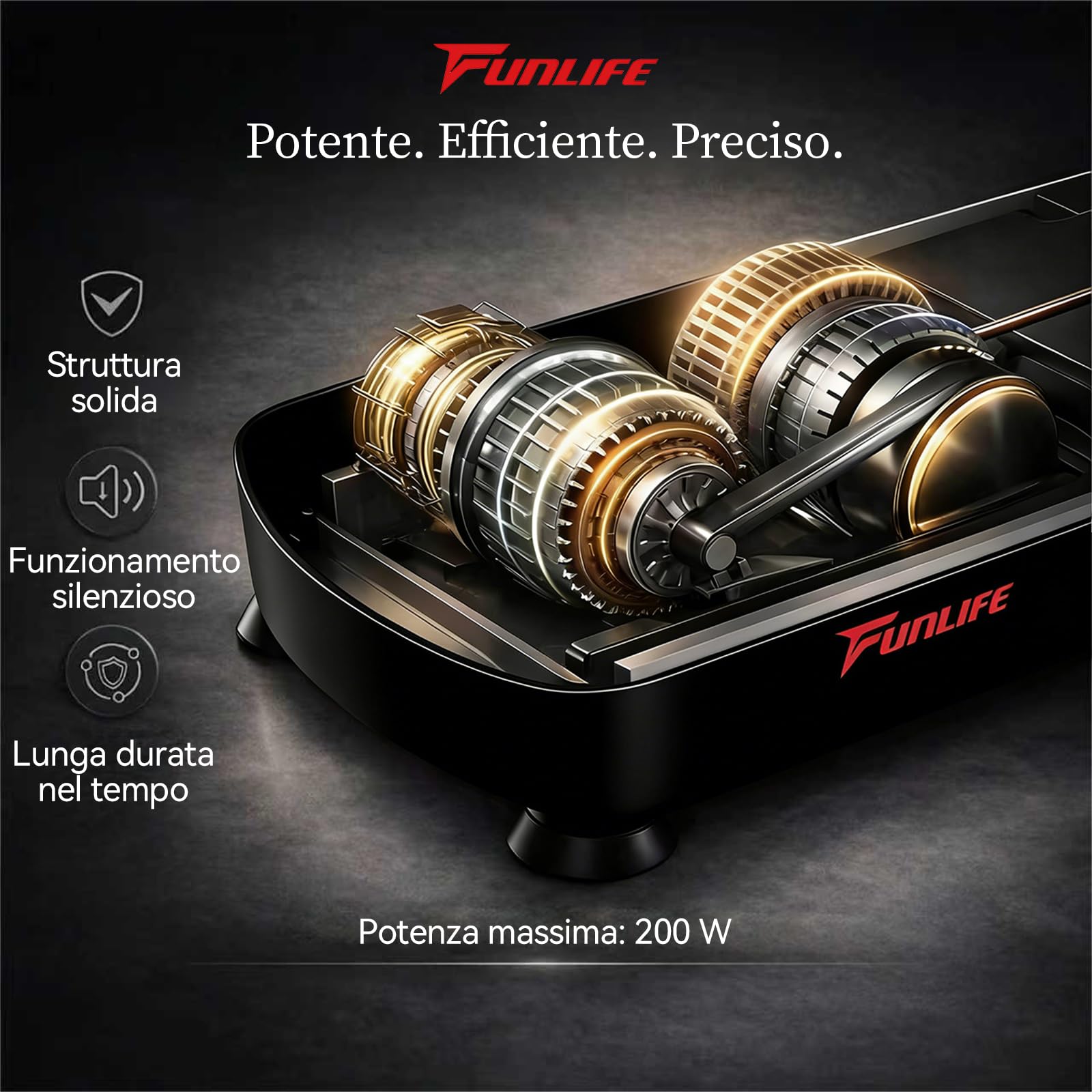 Funlife Piastra vibrante da 120 kg, 180 livelli, 5 programmi e manuale, Bluetooth e altoparlante, piastra fitness con corde per allenamento di tutto il corpo