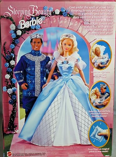 Miniatura 2 de Barbie 1998 Muñeca de la Bella Durmiente con vestido, zapatos y almohada musical más sus ojos mágicamente abiertos y cerrados