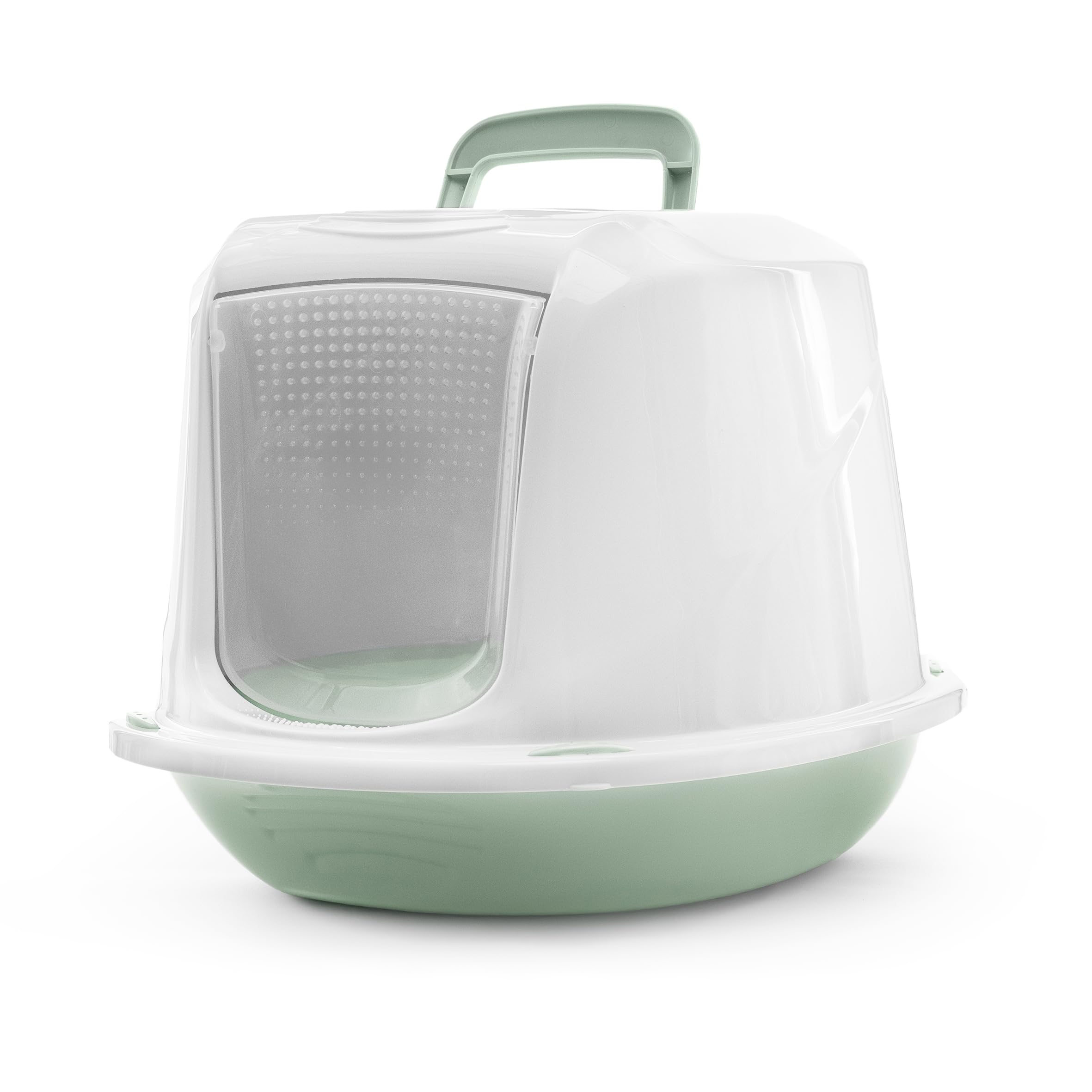 Record Arena+ Lettiera per Gatti Chiusa con Maniglia e Filtro, Verde 45x36x31,5 cm. Toilette in Plastica Design Moderno, Facile da Pulire, Made in Italy