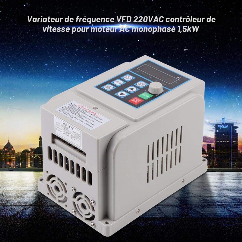 Contrôleur De Vitesse 1.5kW Fréquence Variable VFD 220VAC Contrôleur De Puissance Pour Le Moteur À Courant Alternatif Monophasé