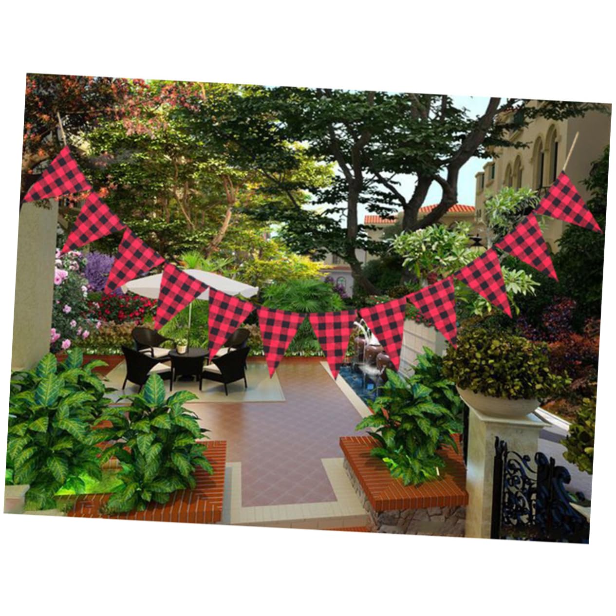 Abaodam 3piezas Banderín Decorativo Rojos y Negros Guirnalda Reutilizable Cumpleaños y De Colgar y Interiores y Exteriores