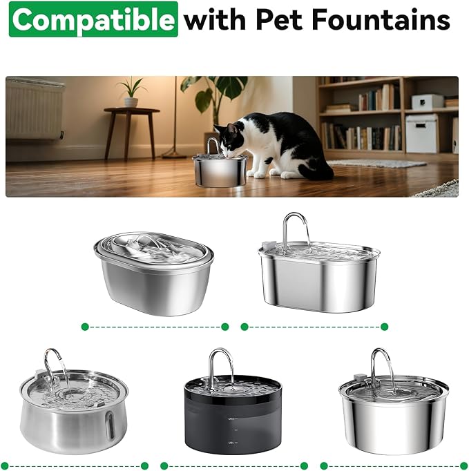 40 Paquetes de Filtros de Recambio para Fuente de Agua para Gatos, Compatibles con Tomxcute miniatura 4