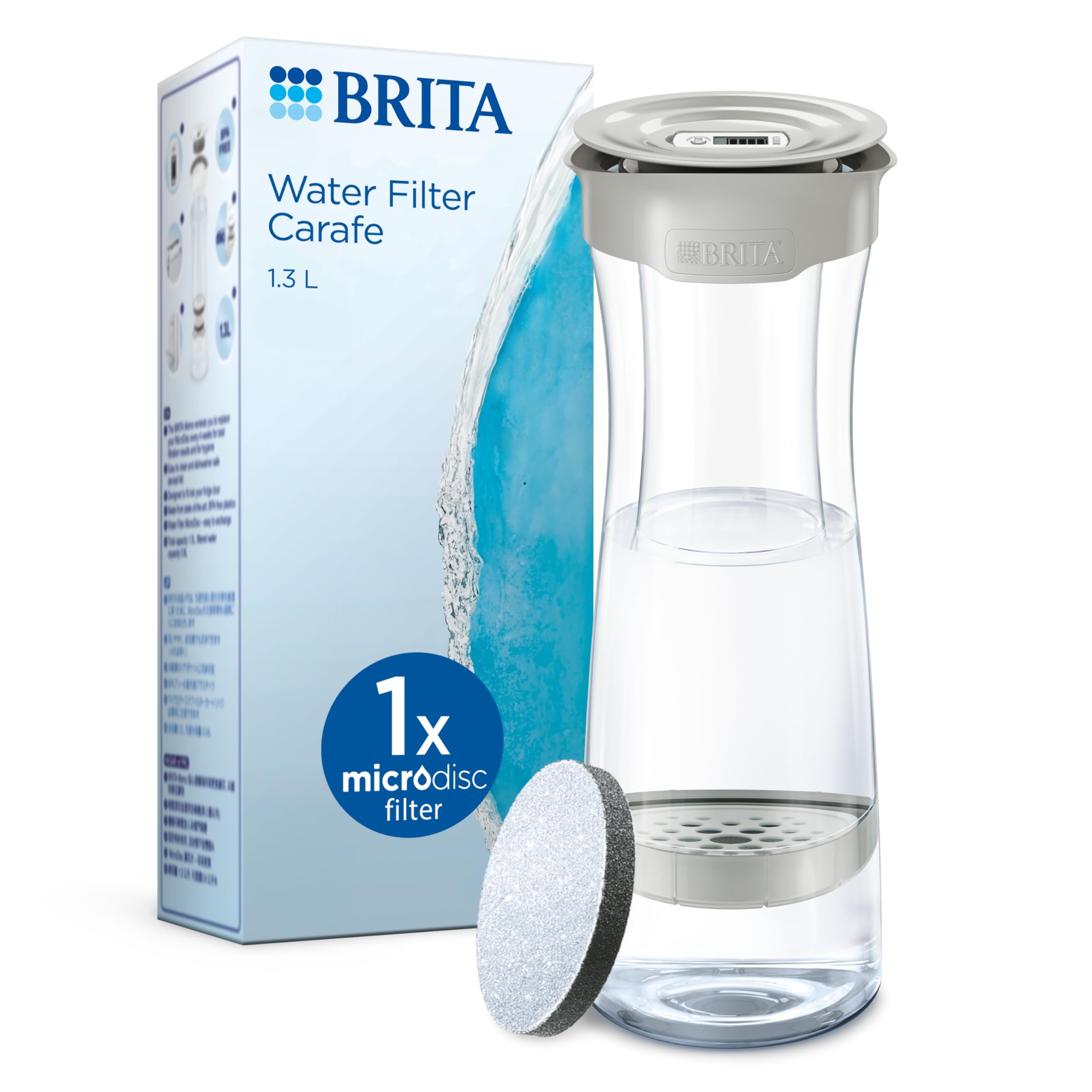 Brita Filtro de agua Jarra, San/​Tritan/​Asa, grafito, 10 x 10 x 29,​5 cm)