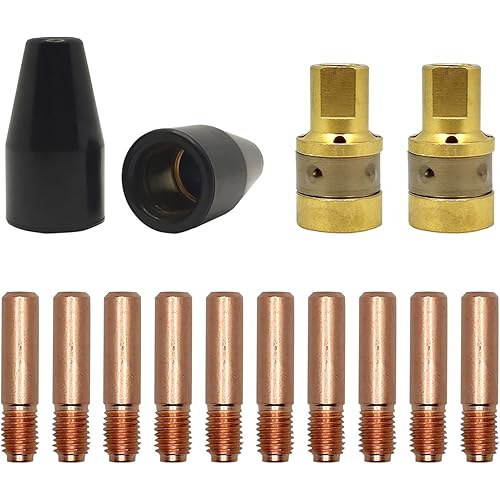 Flux Core Gasless Nozzle Tips Kit, Compatible with Miller Millermatic Welder 135 140 175 211, Gun M10/M15, Hobart Handler Welder 120 125 135 140 175 180 187 190, Gun H-9/10, Tips (.030")