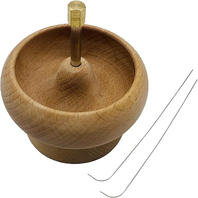 ALEOHALTER Bead Spinner Set, Spin Bead Loader Wooden Gem Workshop Bead Spinner, Bead Spinner Holder With Big Eye Needle Gifts, Jewelry Making Craft Wooden Bead Spinning