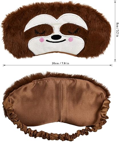Miniatura 2 de Antifaz para dormir de perezoso, suave y esponjoso, con los ojos vendados, divertida máscara de sueño de animales, cubierta de ojos para niños