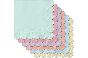 6 Colors Pastel Rainbow Cocktail Napkins, Disposable Party Napkins