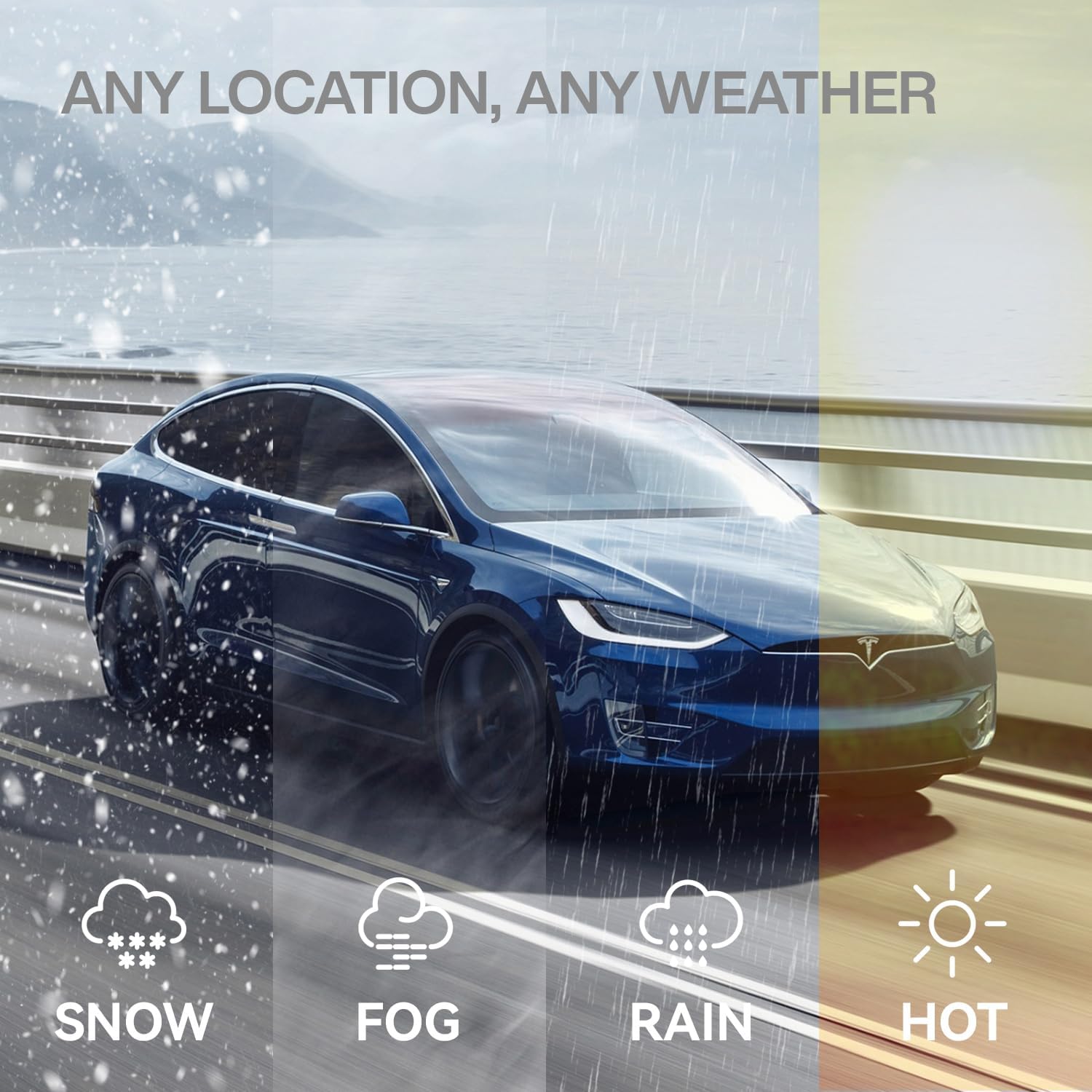 METO Tesla Model Y 2020-2023 Model 3 2017-2025 Silicone Wiper Blades, All Season Automotive Replacement OEM Windshield Wiper Blades for My Car Tesla Top Lock