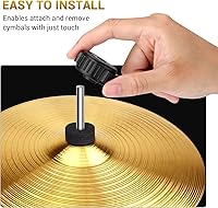 Vista 3 de Facmogu 6 piezas de tuercas de platillo de plástico negro, tuerca de platillo de 8 mm de ajuste rápido para kit de tambor de percusión, tuerca