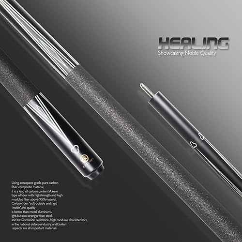 Miniatura 7 de Taco de billar o billar, fibra de vidrio, 2 partes, conector de 18 dientes, 58 pulgadas, cabeza de 0.508 in, 19-20 onzas, adecuado para bolas negras