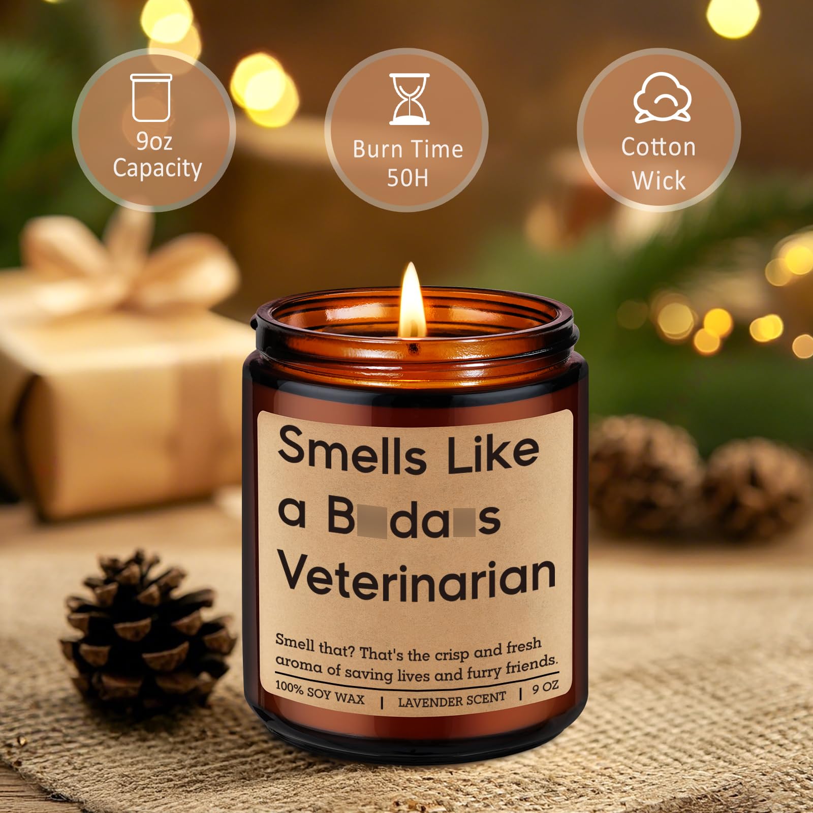 Miracu Candle, Veterinarian Gifts for Women Men, Funny Veterinary Gifts for Veterinarians, Cool Vet Med School Graduation, Birthday, Appreciation, Veterinary Day for Friend, Future Vet, Student, Grad