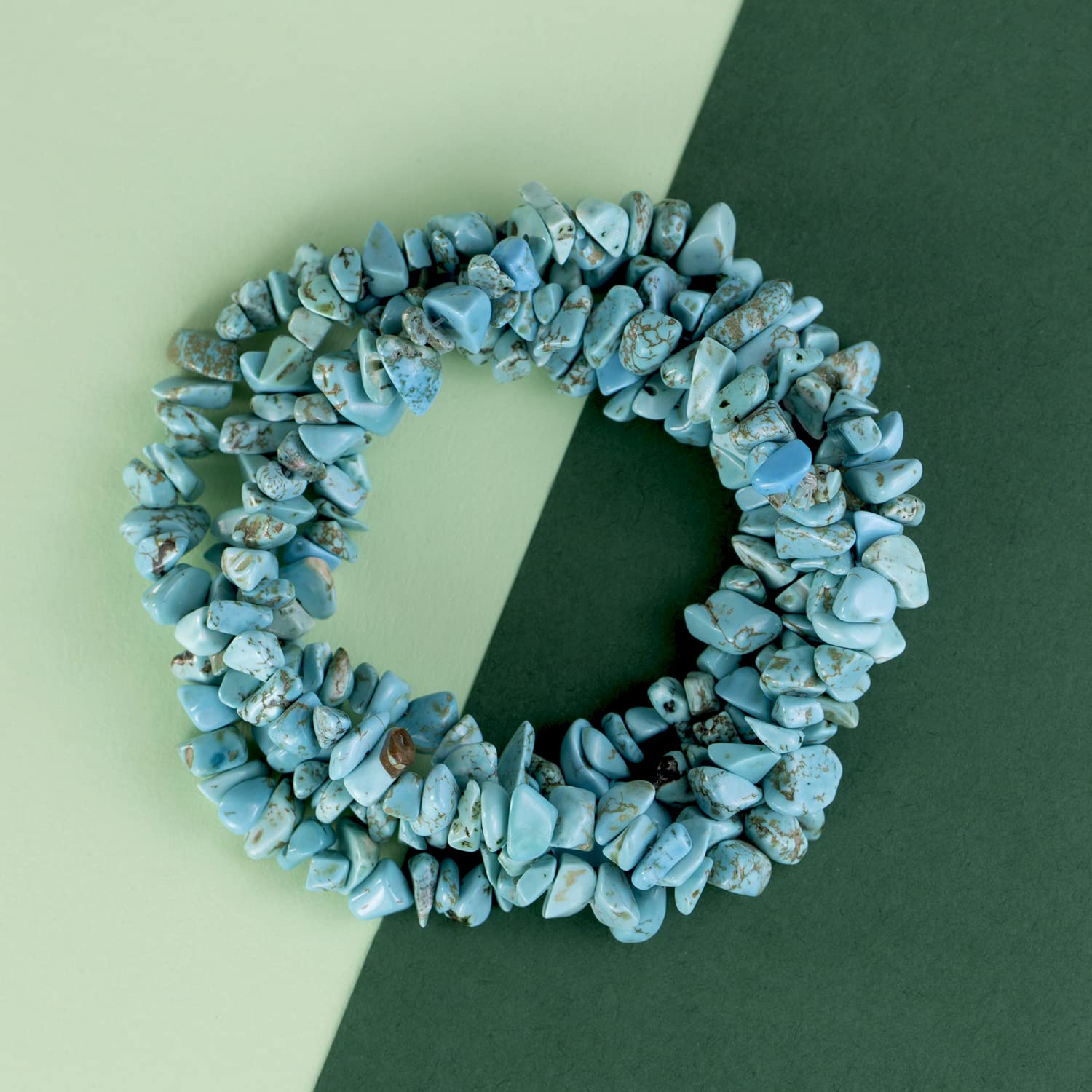 260pcs Natural Blue Turquoise Crystal Beads Chips 5mm to 8mm Irregular Gemstone Beads with Holes DIY for Bracelet Necklace Earrings Jewellery Making Craft 32 inch - Image 4