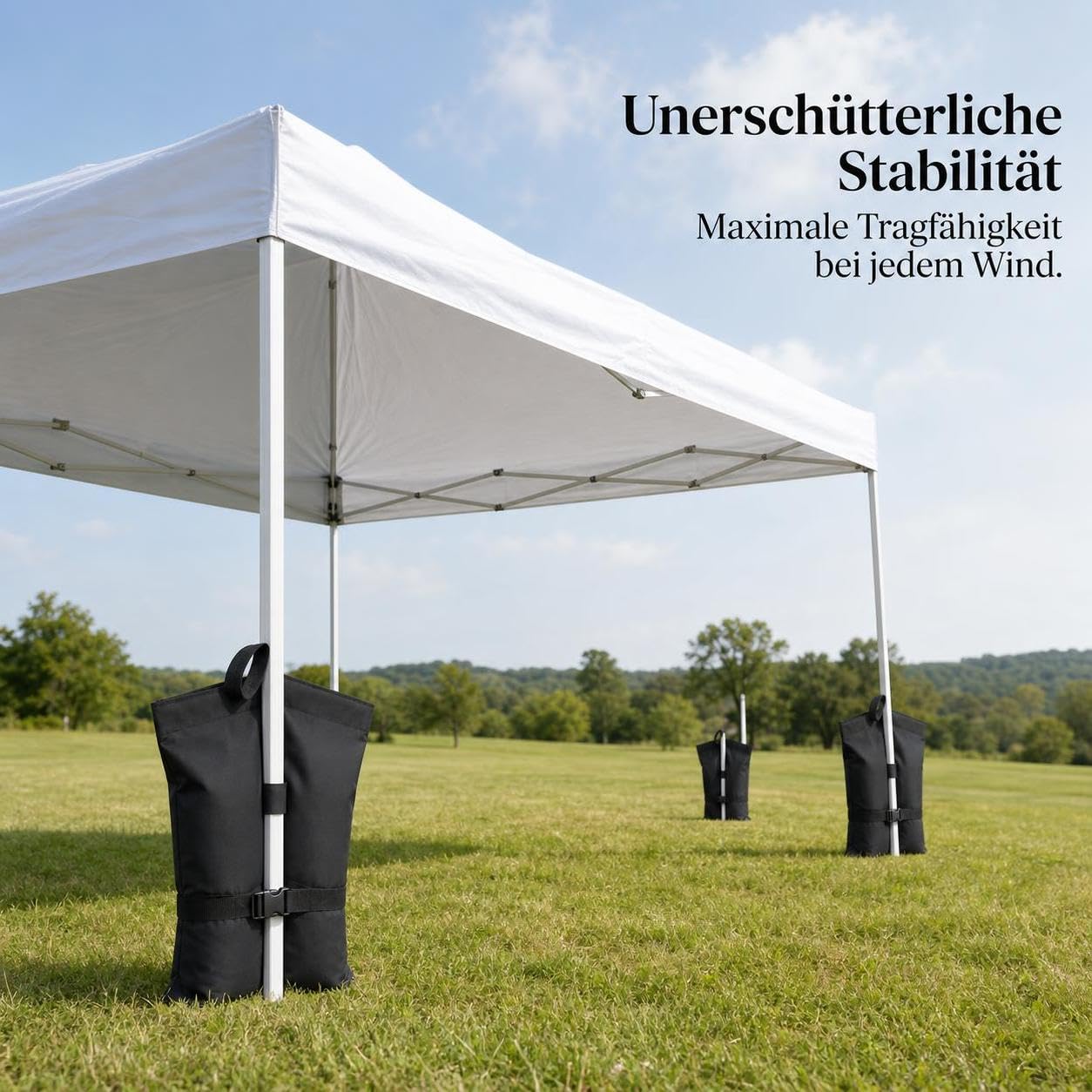 para Carpas y Cenadores, Bolsa para Toldo y Sombrilla, para Mercado, Saco de Arena de fijación para Tienda de campaña, tamaño Mediano, Doble Tubo, Capacidad para 14 kg, 4 Unidades