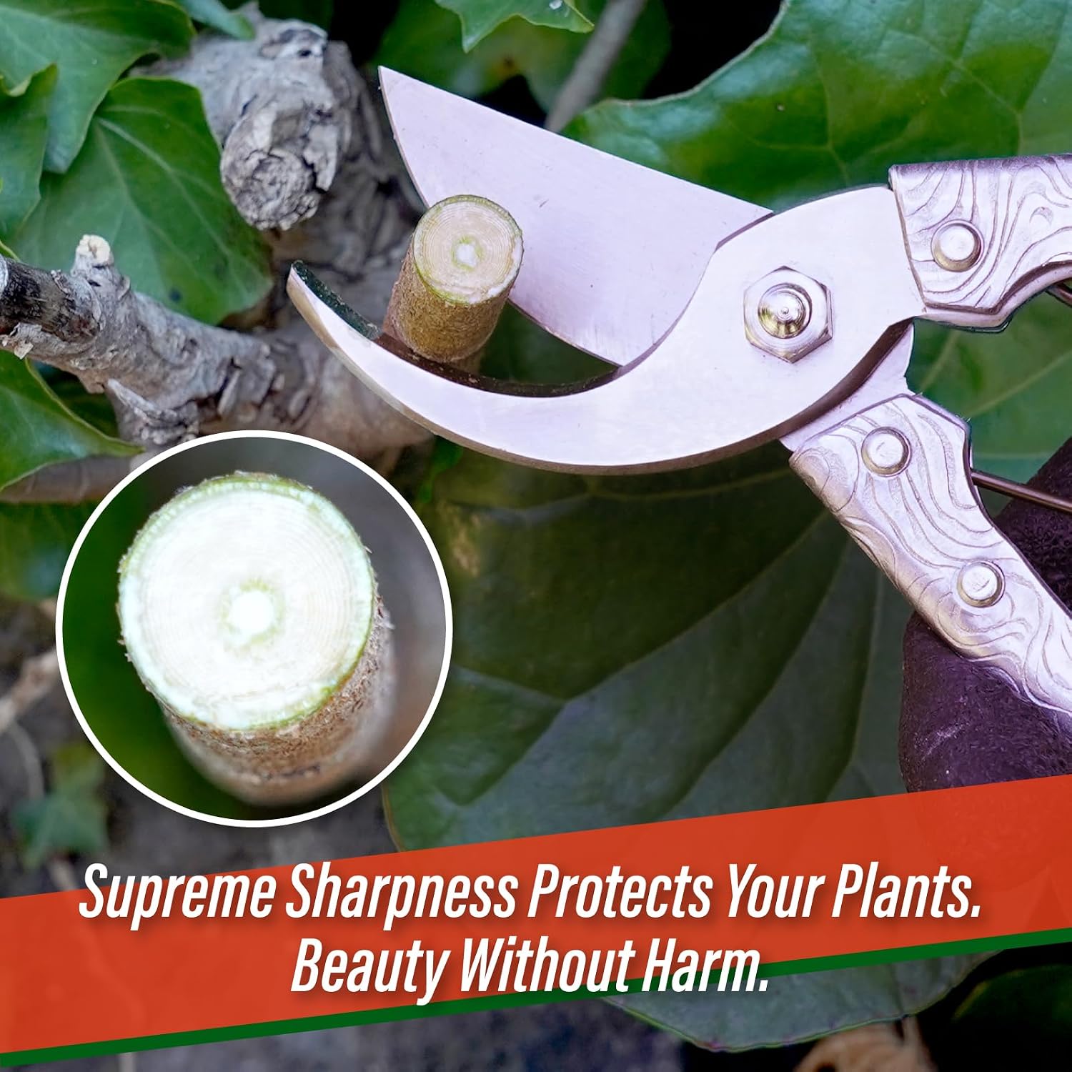 SUIZAN Bypass Pruning Shears 8" - Japanese Hand Pruners Garden Scissors image 4