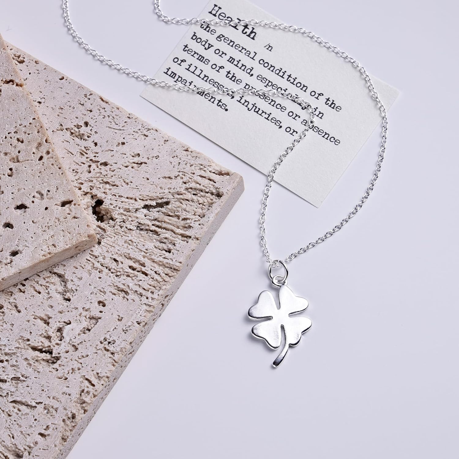 Four Leaf Clover Necklace for Women – Dainty Silver Clover Necklace with Leaf Pendant, Simple Four Leaf Clover Jewelry for Lucky Gift - Image 4