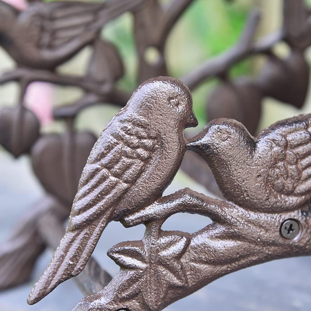 Sungmor Brown Bird Water Hose Holder, Wall Mount Garden Hose Hanger, Heavy Duty Cast Iron Hose Reel Wall Mounted, Indoor Outdoor Watering Hose Wall Hook, Yard Balcony Water Pipe Storage Rack Butler