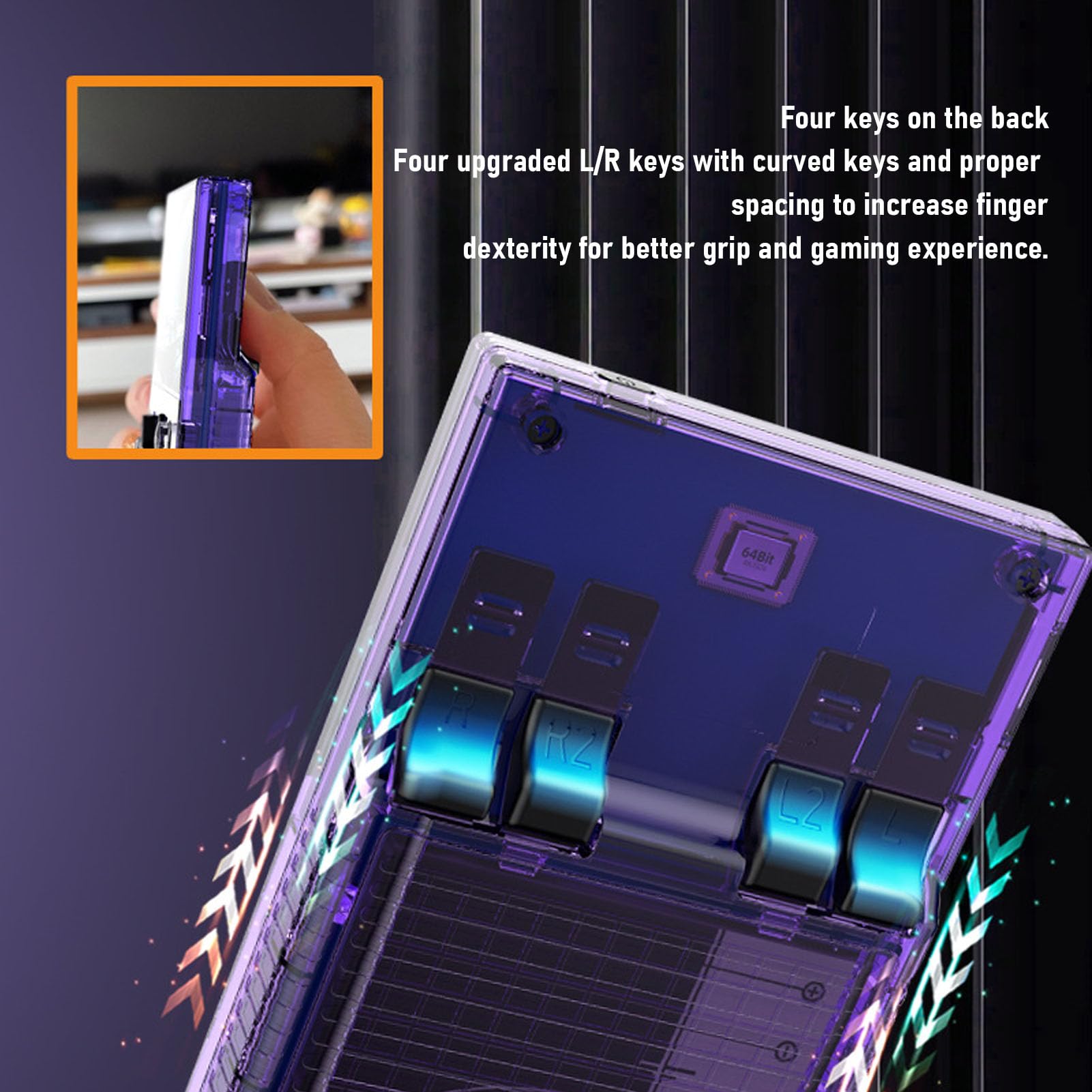 Handheld-Retro-Spielekonsole, Komfortables Design, Immersives Display für und Familie, Tragbare Videospielkonsole 3,5 Zoll für Reisen, Arbeit, Camping (Lila)