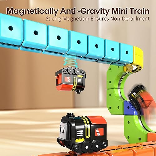 Miniatura 5 de Juego de tren eléctrico, pista de carreras flexible 3D que desafía la gravedad, kit de construcción de automóviles motorizados para niños de 3 a 8