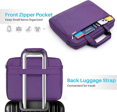 Miniatura 4 de Bolsa de hombro para laptop de 15.6 pulgadas de 16 pulgadas para hombres y mujeres, bolsa de transporte impermeable para computadora con correa,