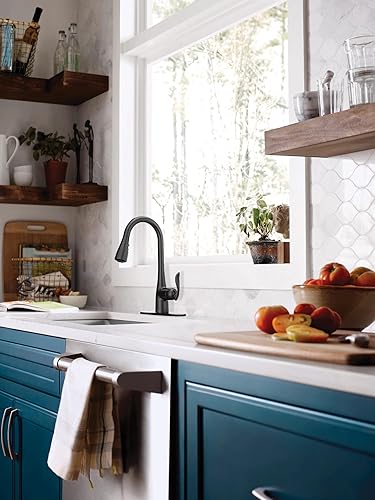 Vista 31 de Moen Arbor 7594EVORB - Grifo inteligente de bronce aceitado sin contacto, rociador extraíble con control de voz y potencia Oil Rubbed Bronze