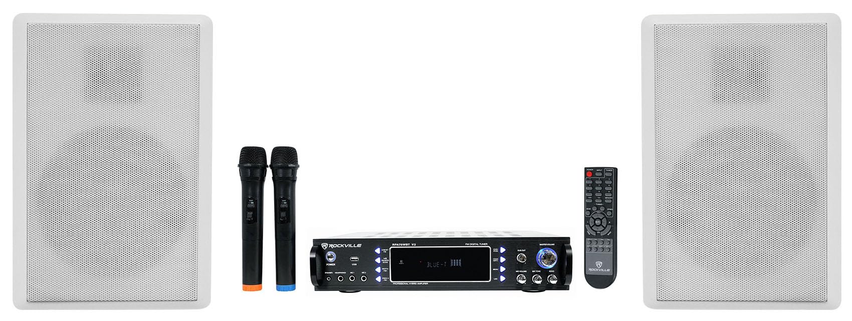 Rockville Bundle: Pair RockSlim White Home Theater 5.25