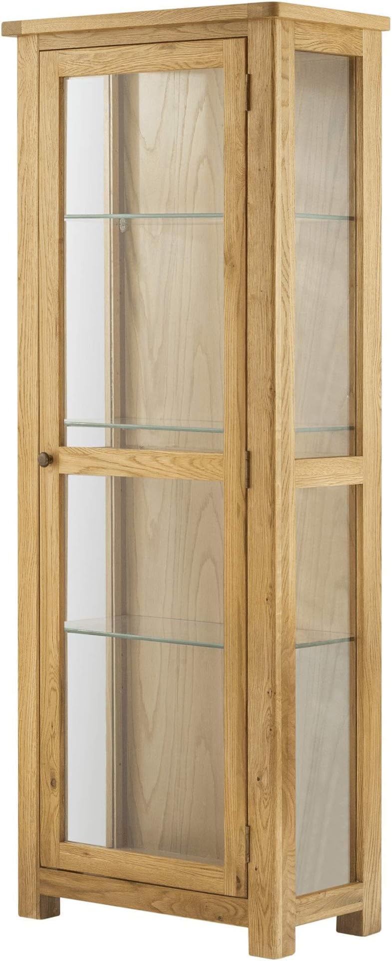 Roseland Oak Glass Display Cabinet - Glazed Display Unit