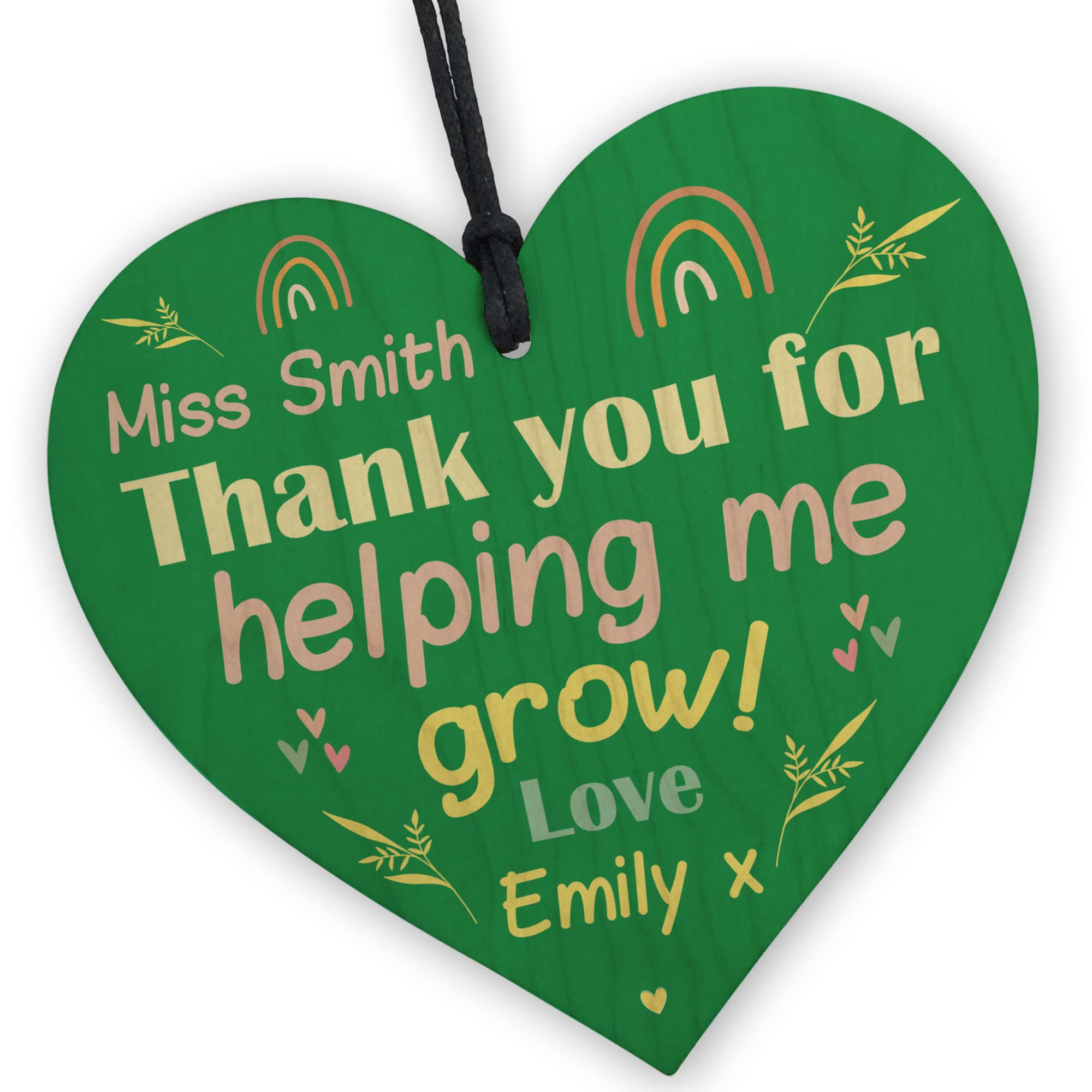 Red Ocean Thank You For Helping Me Grow Gift For Teacher Personalised Thank You Leaving Gift School Nursery Gift