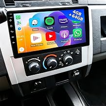 4+64GB Car Stereo for Dodge Dakota 2005-2010 with Wireless Carplay Android Auto, 10.1" Touch Screen for Dakota Radio Upgrade, GPS, WiFi, HiFi, Bluetooth, FM, SWC, Mic, Backup Camera