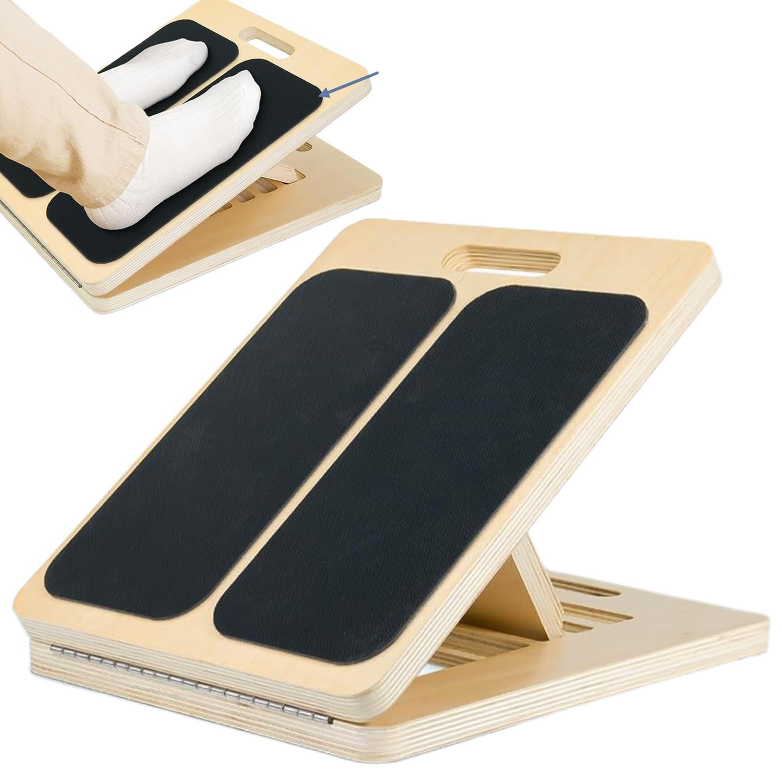 Tavola elastica per polpacci in legno - Piattaforma con piastra a inclinata regolabile per il piede, strumento portatile per l'allenamento degli aiuti per l'allungamento dei gradini | Attrezzatu