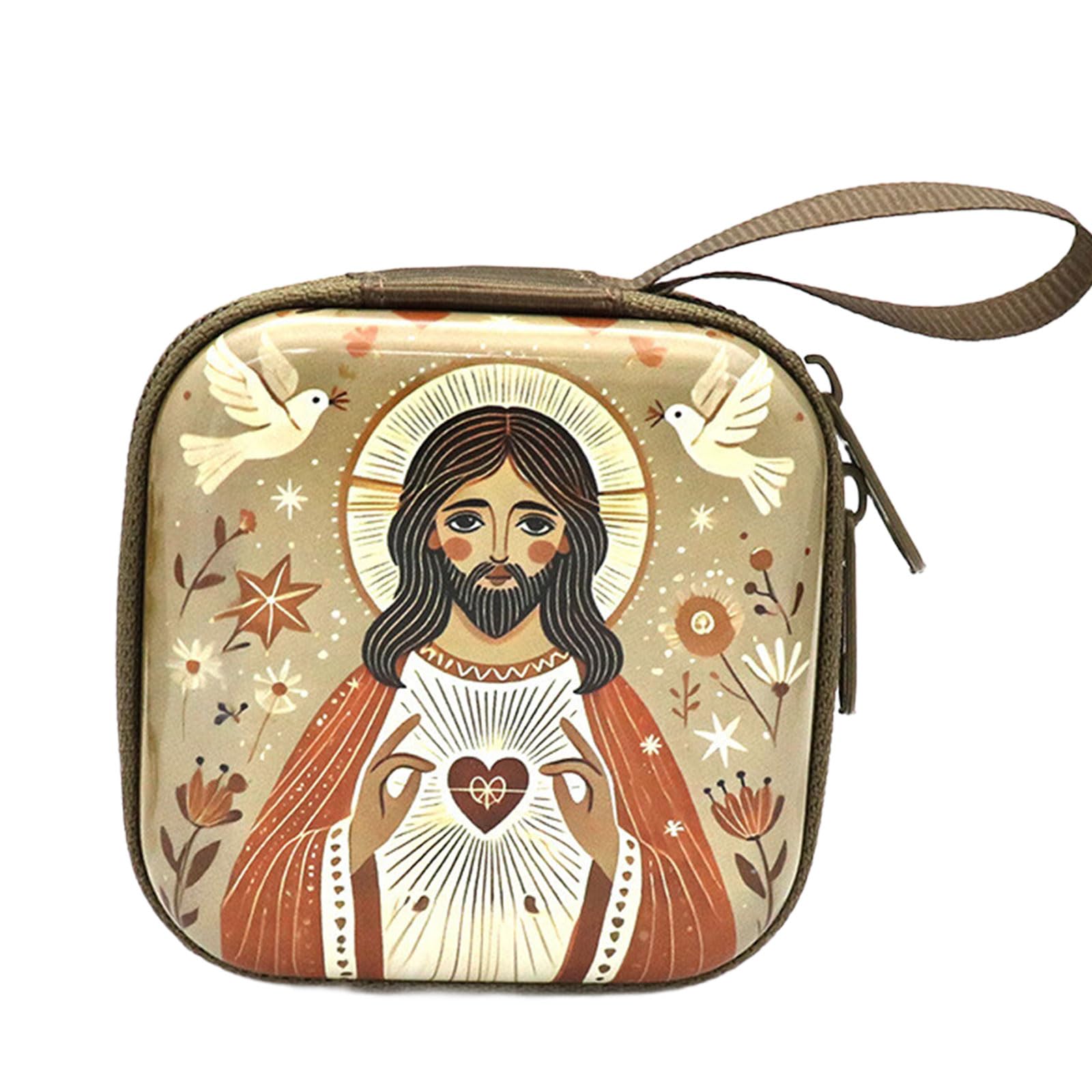 Whoasyst Catholic Rosary Zippered for Prayer Beads, Jewelry & Coin Purse, Travel Catholic Rosary Pouches