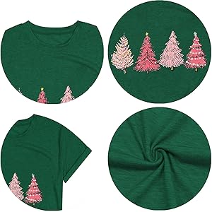 Christmas Shirts for Women Tis The Season Xmas Shirt Christmas Tree Graphics Tees Funny Holiday Family Party Tops