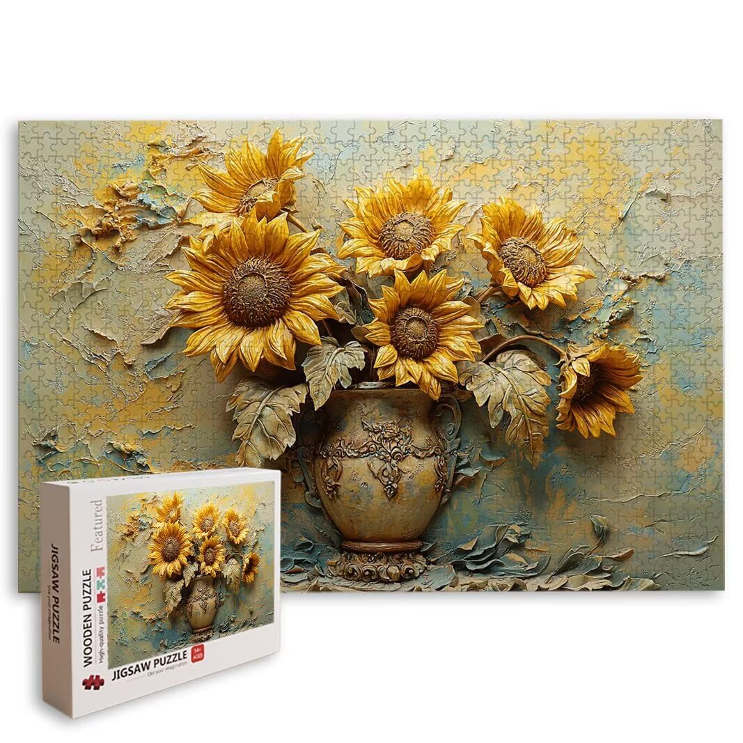 Puzzle Girasol, Puzzle 5000 Piezas, Rompecabezas, Regalo Mujer, Decor -8520