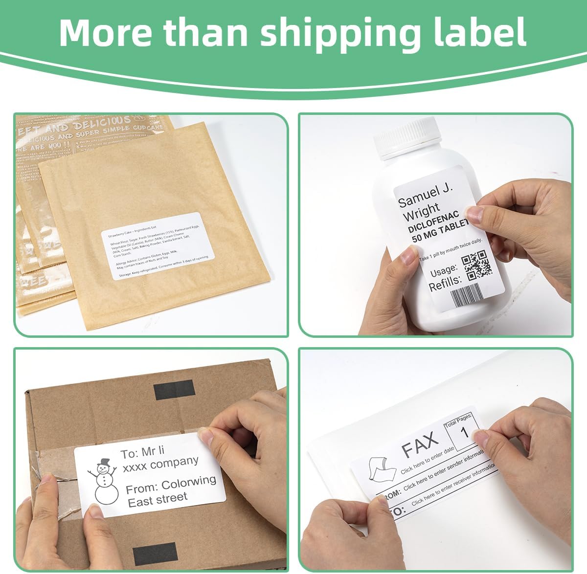 Compatible with DYMO LabelWriter 450 Printer 30323 Standard Shipping Label | 2-1/8'' x 4''(54mm x 102mm), 220/roll, for 400 450 Twin Turbo, most direct thermal printers, 4 rolls label maker refill