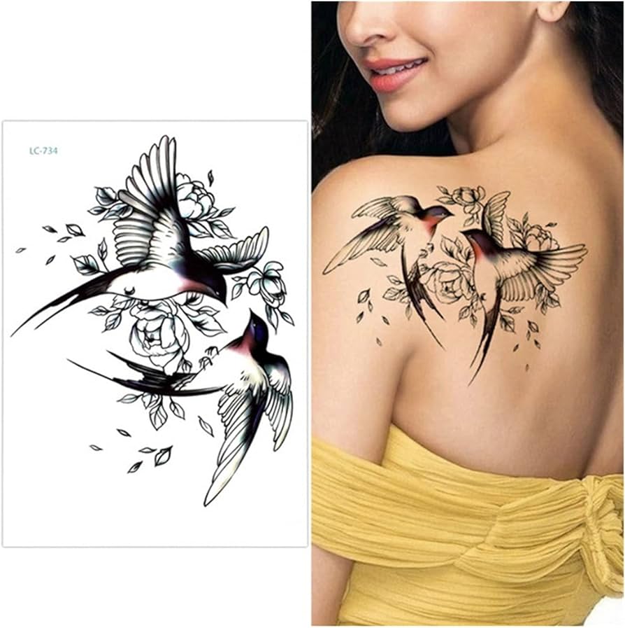 Amazon.co.jp: SJLGS 大きな花の腕の入れ墨の一時的なタトゥー