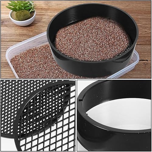 Miniatura 7 de Happyyami 2 Sets8 unids tamiz de suelo de malla fina filtro de arena minería tamiz de jardín fino Sieve jardín tamiz conjunto de compost herramienta